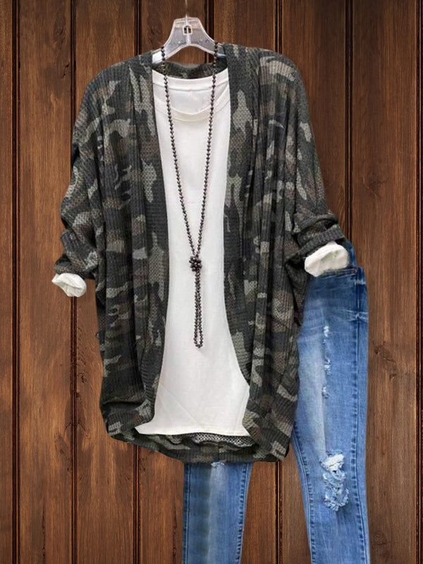 Camo cardigan deals sweater womens
